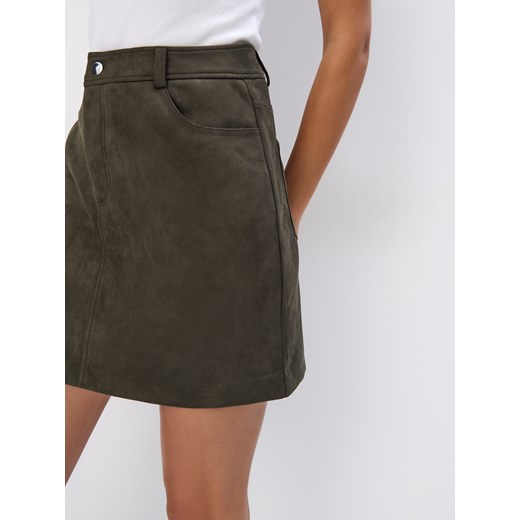 Mohito - Zielona spódnica mini - khaki Mohito 32 Mohito