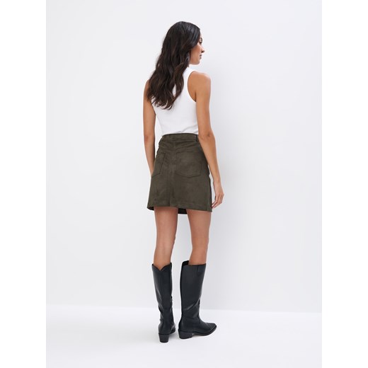 Mohito - Zielona spódnica mini - khaki Mohito 36 Mohito