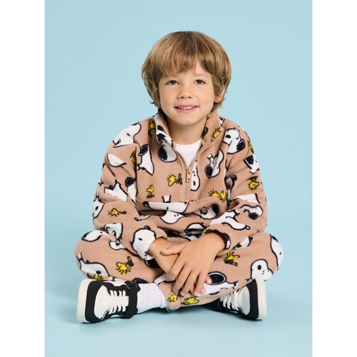 Sinsay - Komplet sportowy z polaru Snoopy - beżowy Sinsay 134 Sinsay