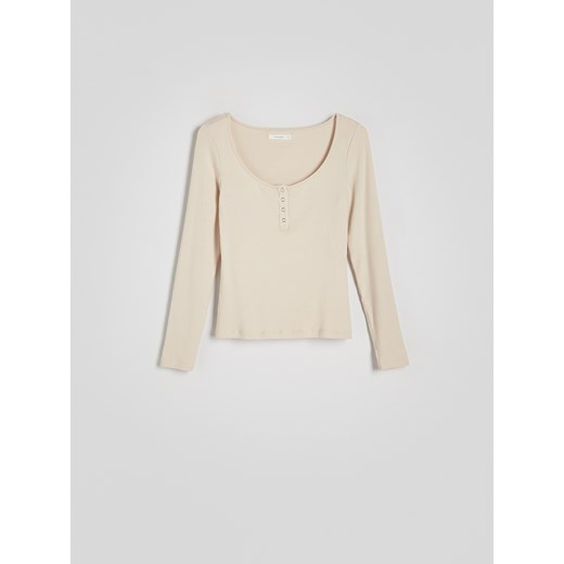 Bluzka damska Reserved z długimi rękawami bawełniana