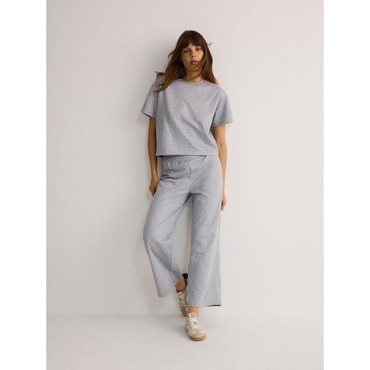 Reserved - T-shirt boxy - jasnoszary Reserved S Reserved
