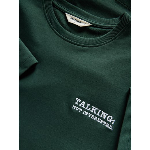 T-shirt męski Reserved zielony casual 