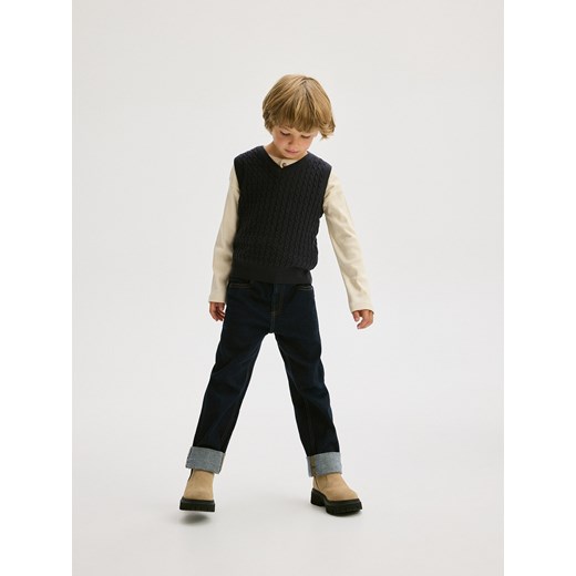 Reserved - Dzianinowa kamizelka - granatowy ze sklepu Reserved w kategorii Bluzy chłopięce - zdjęcie 175277217