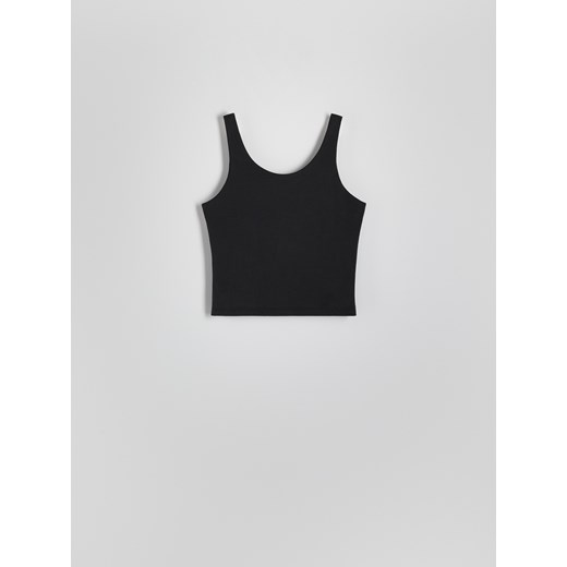 Reserved - Koszulka na ramiączkach z modalem - czarny ze sklepu Reserved w kategorii Bluzki damskie - zdjęcie 175279156