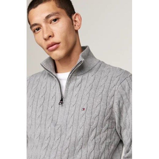 Sweter męski szary Tommy Hilfiger z bawełny