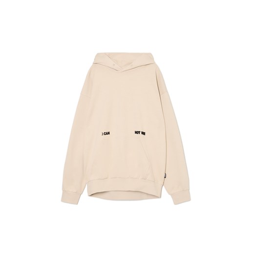 Cropp - Beżowa bluza loose z kapturem - beżowy Cropp S Cropp