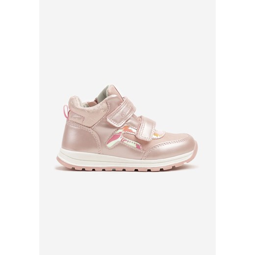 Różowe Botki Clibee w Stylu Sneakersów ze Skórzaną Wkładką Ozdobione Przeszyciami Romisya ze sklepu born2be.pl w kategorii Buty zimowe dziecięce - zdjęcie 175284657