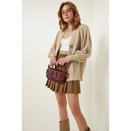 Happiness Istanbul Kardigan w kolorze beżowym Happiness Istanbul onesize wyprzedaż Limango Polska