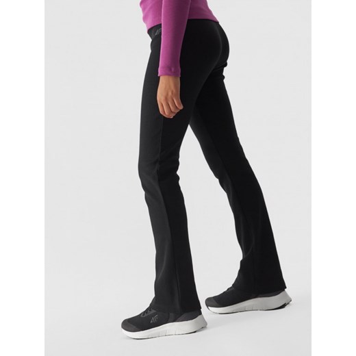 Dziewczęce legginsy dzwony dzianinowe 4F 4FJWAW24TTIGF171 - czarne 4f Junior 146 Sportstylestory.com