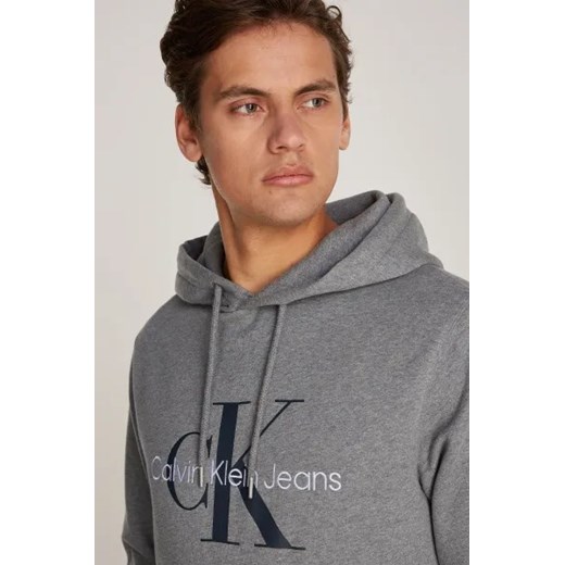 Bluza męska szara Calvin Klein bawełniana z napisami młodzieżowa