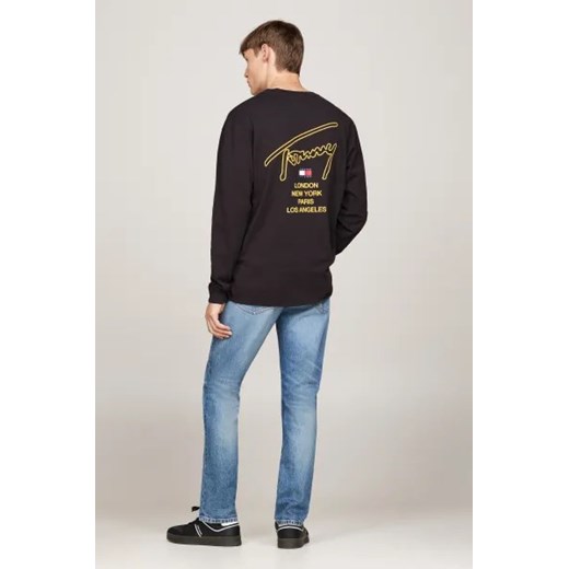 Czarny t-shirt męski Tommy Jeans w nadruki