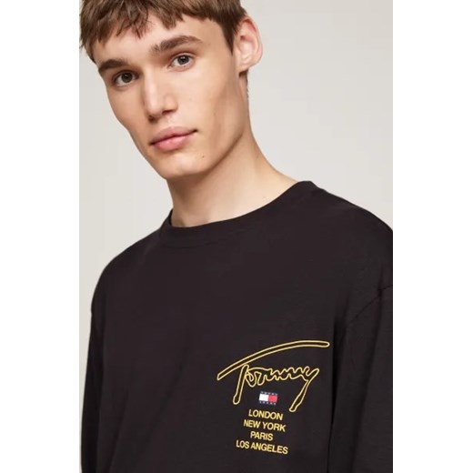 T-shirt męski Tommy Jeans w nadruki z długim rękawem