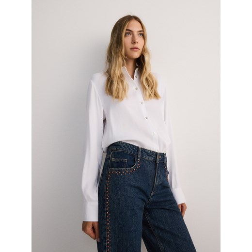 Reserved - Koszula z wiskozy - złamana biel ze sklepu Reserved w kategorii Koszule damskie - zdjęcie 175289747