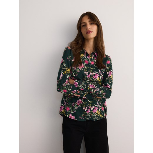 Reserved - Koszula z wiskozy - ciemnozielony Reserved M Reserved