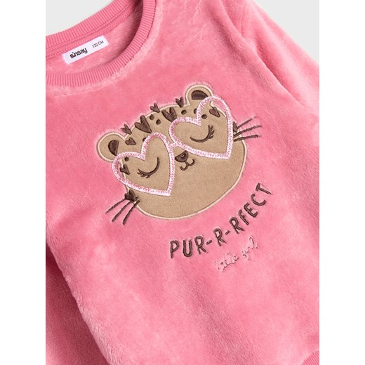 Sinsay - Bluza z futerkiem - różowy Sinsay 122 Sinsay