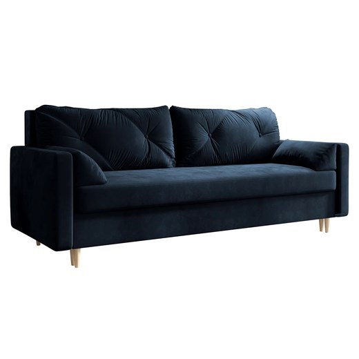 Granatowa sofa rozkładana z funkcją spania - Ahmo ze sklepu Edinos.pl w kategorii Sofy i kanapy - zdjęcie 175290286