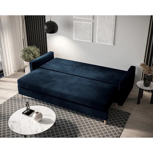 Granatowa sofa rozkładana - Petra Elior One Size Edinos.pl promocja