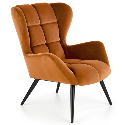 Cynamonowy fotel uszak wypoczynkowy L2-T27 ze sklepu Edinos.pl w kategorii Dom - zdjęcie 175290339