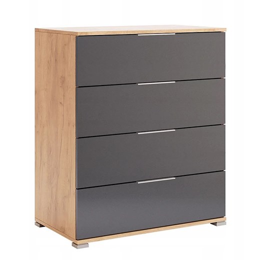 Komoda z 4 szufladami dąb craft + lava mat F7-S94 ze sklepu Edinos.pl w kategorii Komody - zdjęcie 175290547