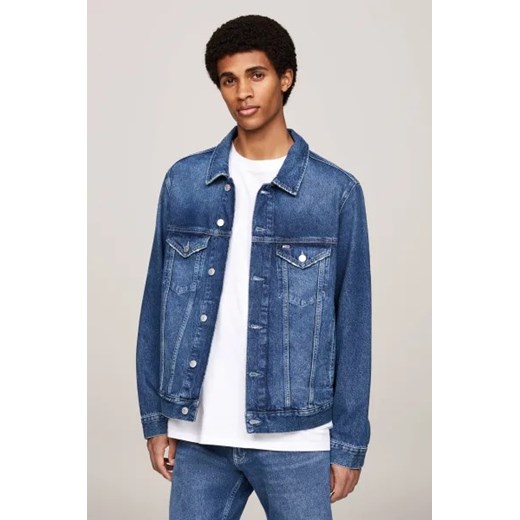 Kurtka męska Tommy Jeans niebieska w stylu młodzieżowym z bawełny 