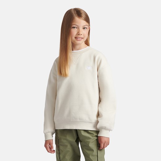 Bluza dziecięca New Balance LAKG0002LIN – beżowa ze sklepu New Balance Poland w kategorii Bluzy dziewczęce - zdjęcie 175305155