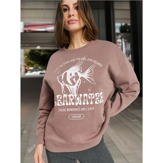 Sinsay - Bluza z nadrukiem - fioletowy ze sklepu Sinsay w kategorii Bluzy damskie - zdjęcie 175306966