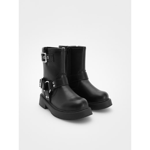 Reserved - Botki w stylu biker - czarny Reserved 20/21 Reserved