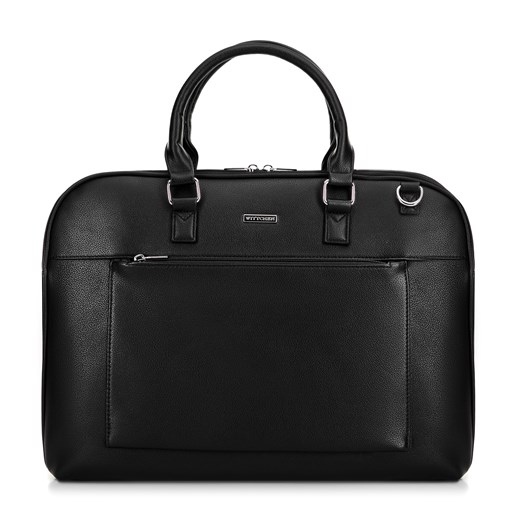 Męska torba na laptopa 15,6’’ z ekoskóry czarna ze sklepu WITTCHEN w kategorii Torby na laptopa - zdjęcie 175309535