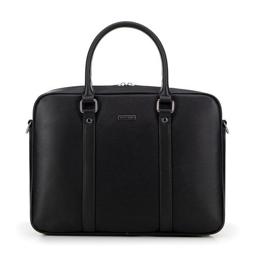 Męska torba na laptopa 15’’ z paskiem czarna ze sklepu WITTCHEN w kategorii Torby na laptopa - zdjęcie 175309536