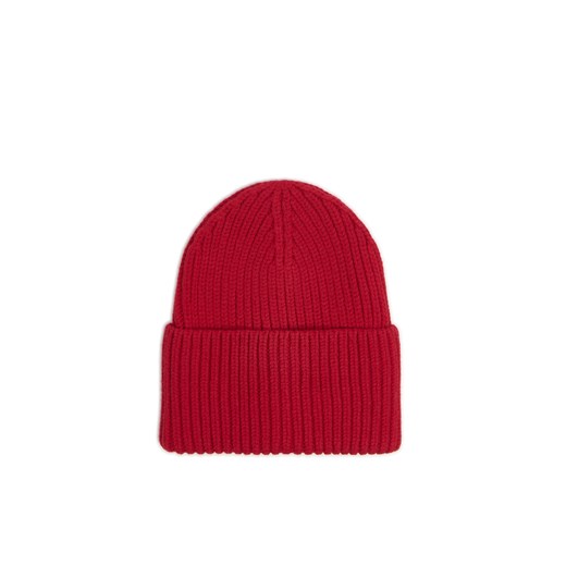 Cropp - Czerwona czapka beanie - czerwony ze sklepu Cropp w kategorii Czapki zimowe damskie - zdjęcie 175310745
