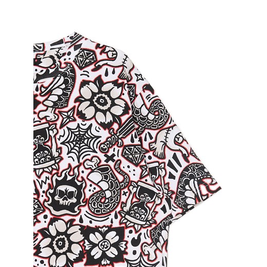 Cropp - T-shirt z nadrukiem all over - biały Cropp XL Cropp