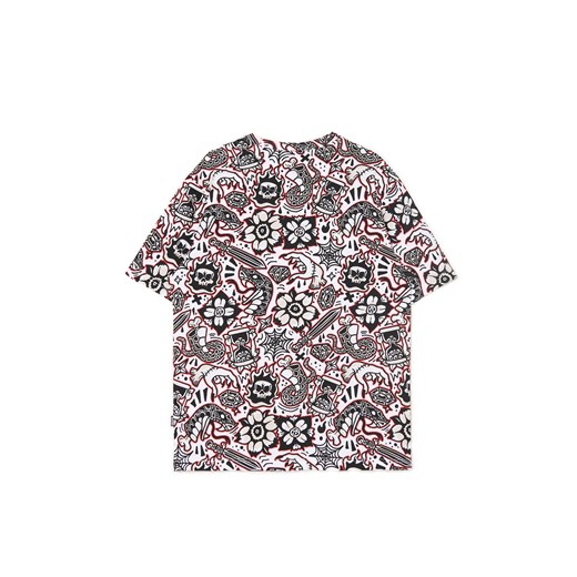 Cropp - T-shirt z nadrukiem all over - biały Cropp XS Cropp
