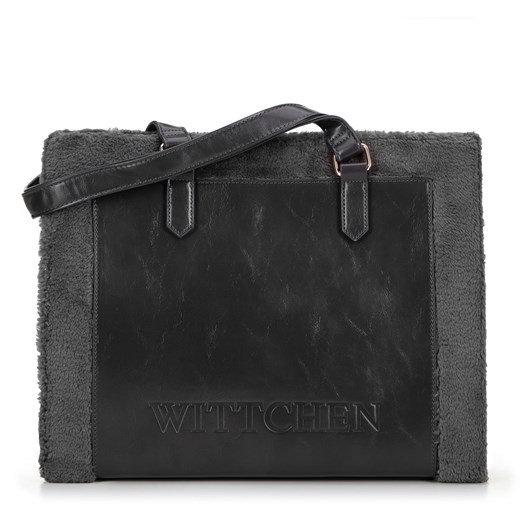 Damska shopperka z ekoskóry obszyta futerkiem szara ze sklepu WITTCHEN w kategorii Torby Shopper bag - zdjęcie 175311339