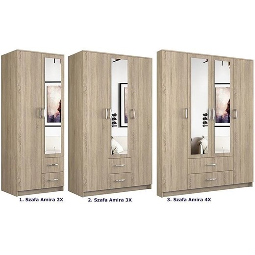 Szafa z lustrem Amira 2X - dąb sonoma Elior One Size Edinos.pl