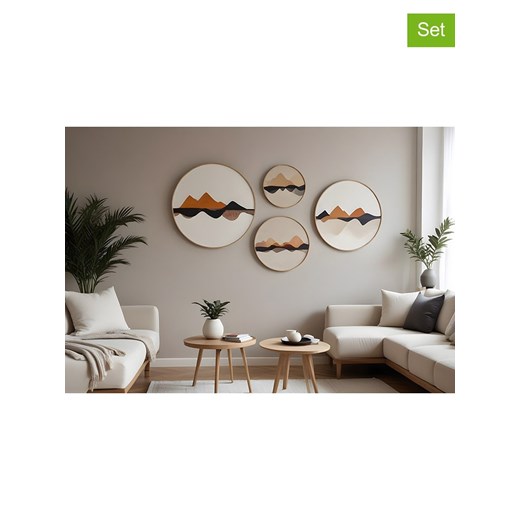 ABERTO DESIGN Druki artystyczne (4 szt.) w drewnianej ramce ze sklepu Limango Polska w kategorii Obrazy - zdjęcie 175312836