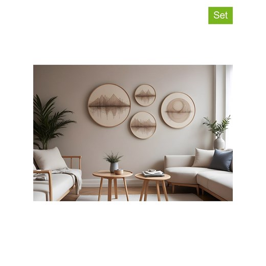 ABERTO DESIGN Druki artystyczne (4 szt.) w drewnianej ramce ze sklepu Limango Polska w kategorii Obrazy - zdjęcie 175312838