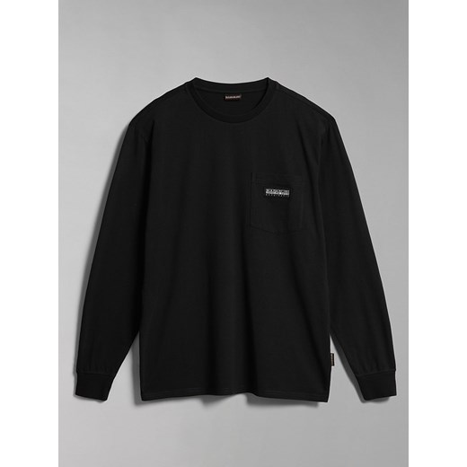T-shirt męski Napapijri czarny z długim rękawem 