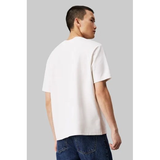 T-shirt męski Calvin Klein casualowy biały na jesień