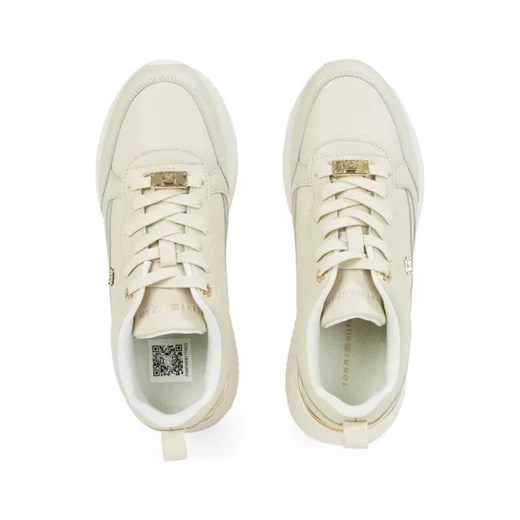 Buty sportowe damskie beżowe Tommy Hilfiger sneakersy wiązane