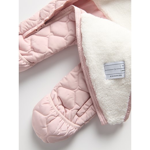 Reserved - PIkowany kombinezon z ociepleniem - pastelowy róż Reserved 74 (6-9 m.) Reserved