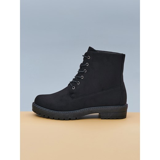 Sinsay - Botki sznurowane - czarny Sinsay 37 Sinsay