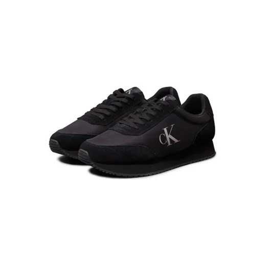 Buty sportowe męskie czarne Calvin Klein z tworzywa sztucznego jesienne sznurowane