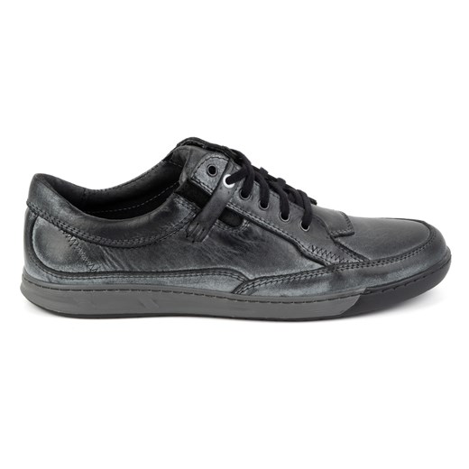 Buty męskie skórzane Casual 932K  szare ze sklepu butyolivier w kategorii Półbuty męskie - zdjęcie 175332058