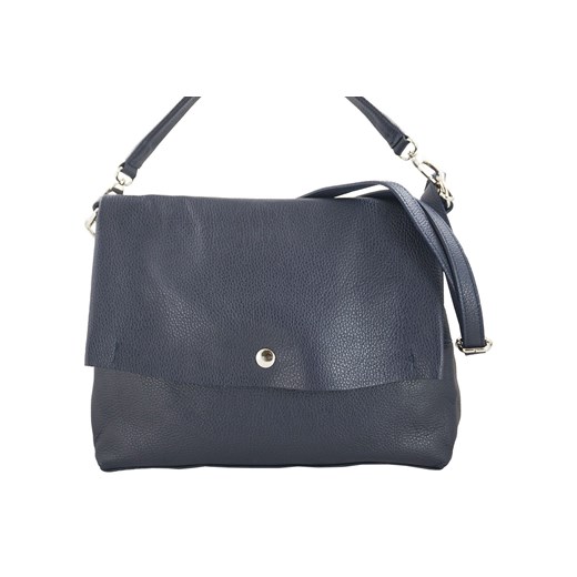 Duża torebka klasyczna ze skóry naturalnej miękkiej - Granatowa ze sklepu butyolivier w kategorii Torby Shopper bag - zdjęcie 175332687