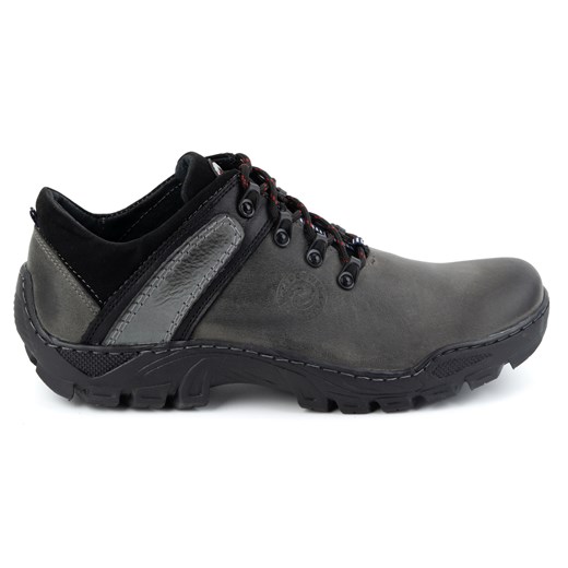 Skórzane buty trekkingowe męskie 311GT szary ze sklepu butyolivier w kategorii Buty trekkingowe męskie - zdjęcie 175332766