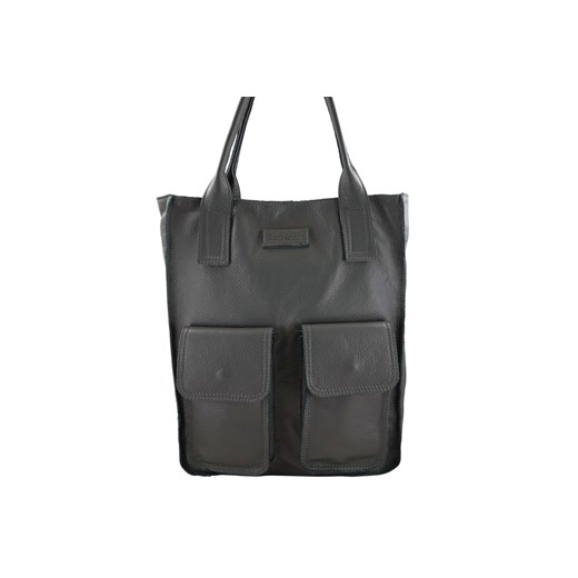 Torba shopper bag do pracy - Szara ciemna ze sklepu butyolivier w kategorii Torby Shopper bag - zdjęcie 175332985