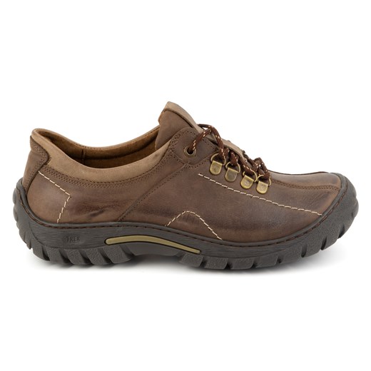 Buty męskie trekkingowe skórzane 936K brązowe ze sklepu butyolivier w kategorii Buty trekkingowe męskie - zdjęcie 175332987