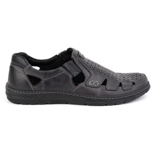 Buty męskie skórzane na lato wsuwane 500J szare ze sklepu butyolivier w kategorii Półbuty męskie - zdjęcie 175333215
