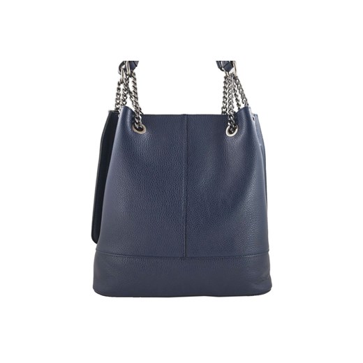 Modna torebka skórzana damska - Granatowa ze sklepu butyolivier w kategorii Torby Shopper bag - zdjęcie 175333975