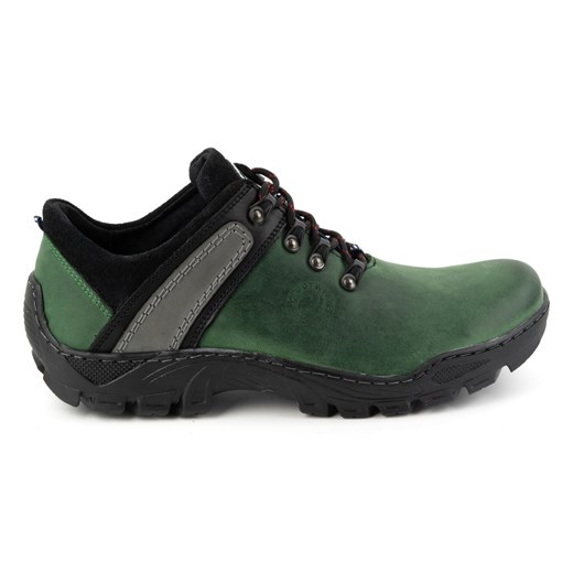 Skórzane buty trekkingowe męskie 311GT zielone ze sklepu butyolivier w kategorii Buty trekkingowe męskie - zdjęcie 175335975